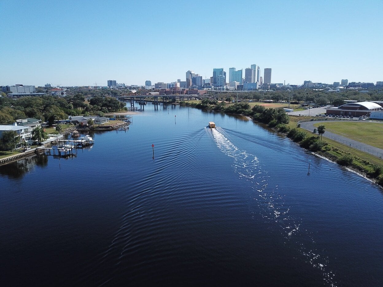 view of the river and city in Tampa