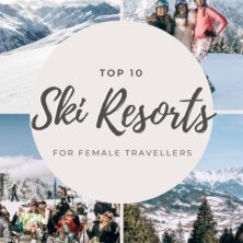 top 10 ski resorts for female travellers pinterest cover